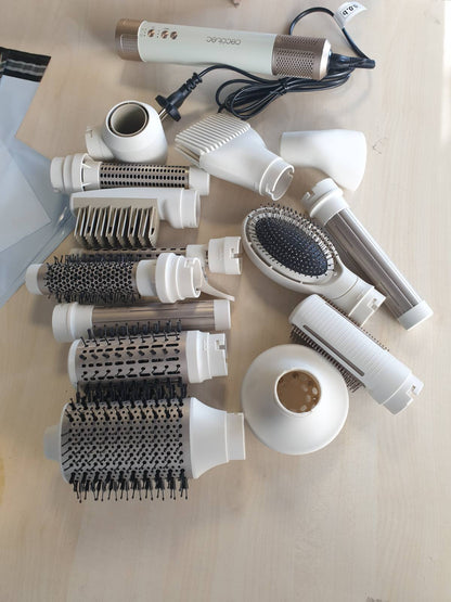 302707 - CECOTEC Tharëse flokësh me 14 koka, 1400W, motor dixhital, 3 cilësime temperature, teknologji Coanda CeramicCare, 14-në-1 AirGlam, shampanjë