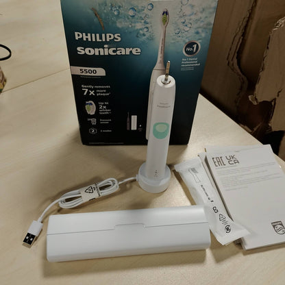 302753 - PHILIPS Furçë dhëmbësh elektrike Sonicare 5500 HX7110/02, 2 mënyra pastrimi, kontroll presioni, e bardhë