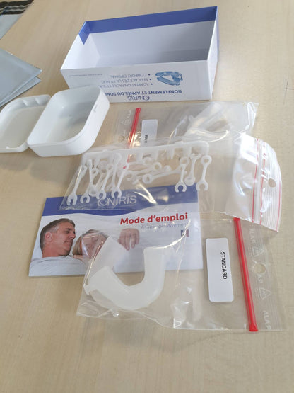 302826 - ONIRIS Ortozë kundër gërhitjes, e validuar klinikisht për apnenë e gjumit, prodhuar në Francë, shine dentare, ortozë për avancimin e mandibulës