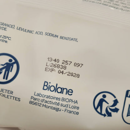 302965 - BIOLANE Peceta për foshnje me ujë, 900 peceta, Pako me 12 x 75