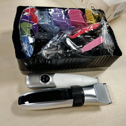302981 - BARBERBOSS Makinë prerëse flokësh pa tel për qen, e papërshkueshme nga uji, tehe qeramike, ekran LED, 8 ngjyra, zhurmë të ulët