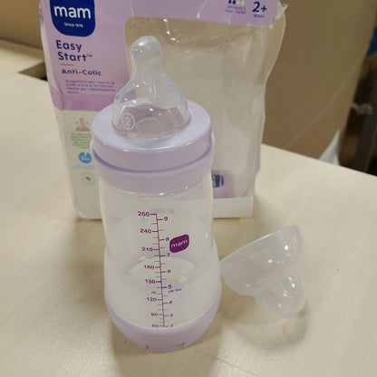 303265 - MAM Shishe Easy Start Anti-Kolik 260 ml (Set prej 2 copësh), Thithëse 2, Ngjyrë Vjollce