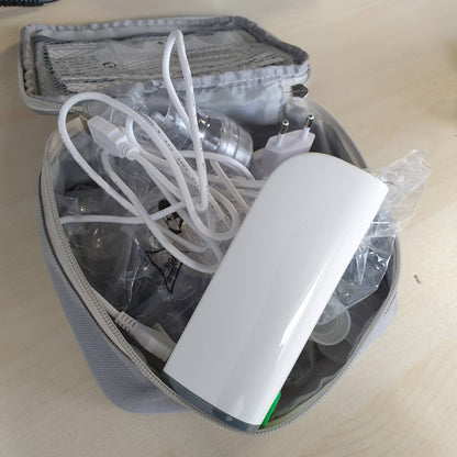305725 - MEDISANA IN 535, inhalator portativ për thithje me grykë dhe maskë për të rritur dhe fëmijë, për ftohje ose astmë, me shumë aksesorë shtesë.