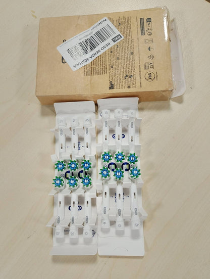 307266 - ORAL-B Koka Furçash Zëvendësuese Pro CrossAction për Furça Dhëmbësh Elektrike, 12 copë, Pastrim Superior i Dhëmbëve, Fije X, Paketim i Përshtatshëm për Kuti Postare, Prodhuar në Gjermani