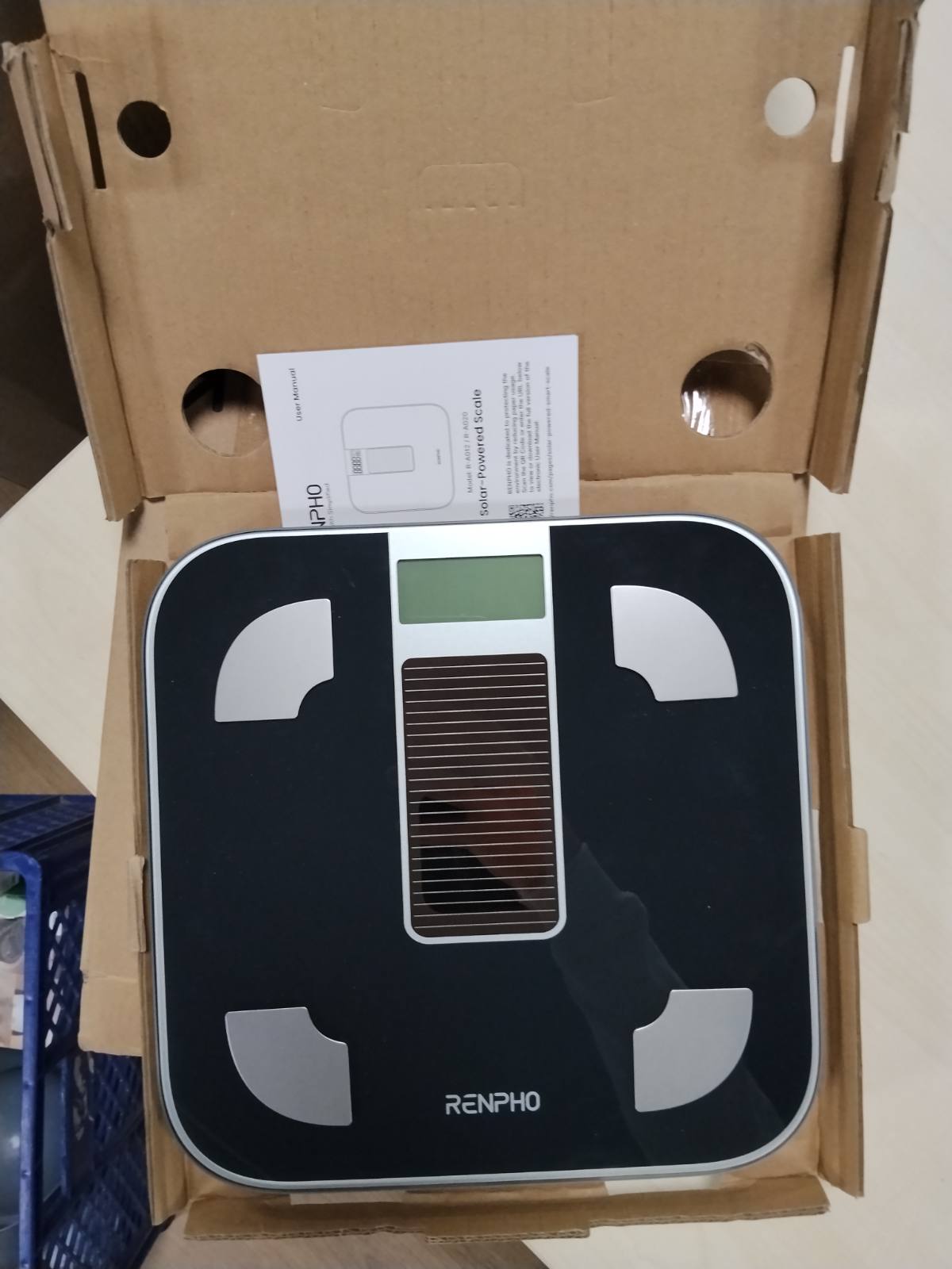 307514 - RENPHO Peshore për Trupin Diellor, Pa Bateri, Peshore Inteligjente Bluetooth me Aplikacion, 13 Analiza të Përbërjes së Trupit, Kapacitet 400 lb, E zezë, Elis