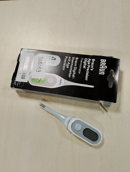 308019 - BRAUN Termometër dixhital preciz Age, shkop dixhital për vende të ndryshme, oral, rektal ose nën sqetull, i përshtatshëm për foshnje dhe fëmijë, PRT2000.