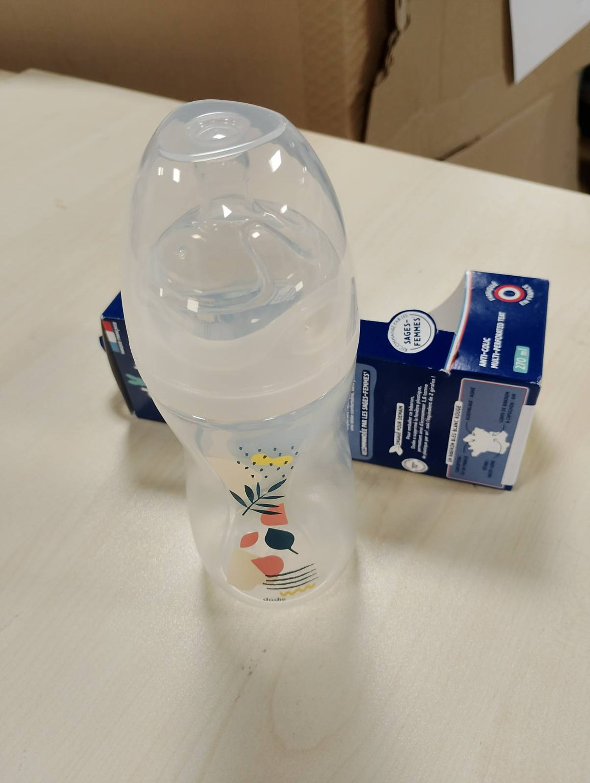 308188 - DODIE Shishe për foshnje, 270 ml, Thithë antikolike, FLOW 2, TERRAKOTA, 3+ muaj