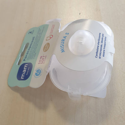 308275 - MAM MBROJTËSE THITHKASH, Set me 2 mbulesa thithkash prej silikoni SkinSoft, Madhësia S