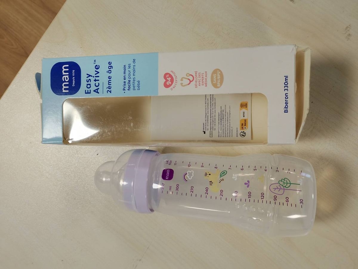 308279 - MAM SHISHE EASY ACTIVE PËR FOSHNJE, 6+ muajsh, Thithë me rrjedhje ekstra të shpejtë, 330 ml, ngjyrë jargavani