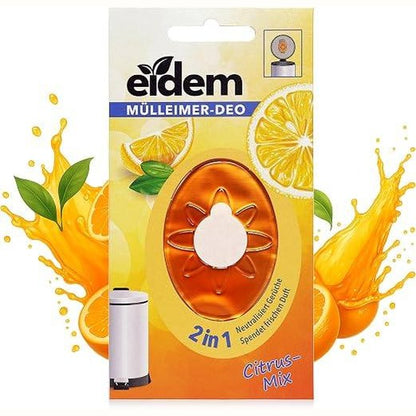 308391 - Eidem 2 në 1 – Deodorant për koshin e mbeturinave me aromë agrumesh, që neutralizon aromat e pakëndshme dhe ofron freski afatgjatë deri në 5 javë, me aplikim të lehtë.