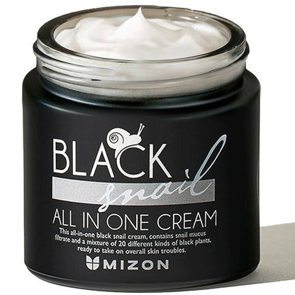 308397 - MIZON Black Snail All in One Cream – Krem shumëfunksional për fytyrën me ekstrakt të kërmillit të zi, 75 ml (2.54 fl oz).