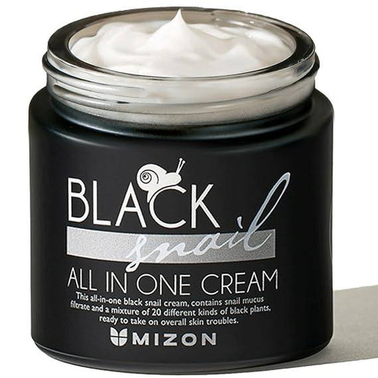 308397 - MIZON Black Snail All in One Cream – Krem shumëfunksional për fytyrën me ekstrakt të kërmillit të zi, 75 ml (2.54 fl oz).