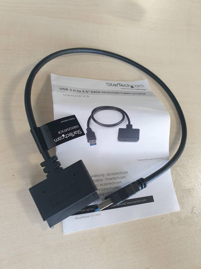 310207 - STARTECH.COM USB3S2SAT3CB Kabllo Adaptori për Hard Disk USB 3.0 në SATA III 2.5" me UASP - Konvertues SATA SSD/HDD