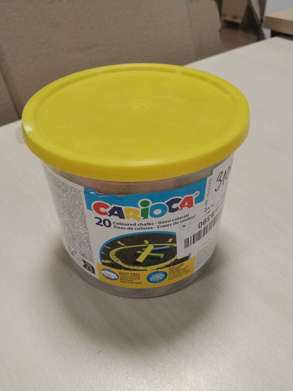 310483 - CARIOCA Kavanoz me 20 shkumësa të larëshëm Maxi me ngjyra pa pluhur, për moshat 3+ vjeç