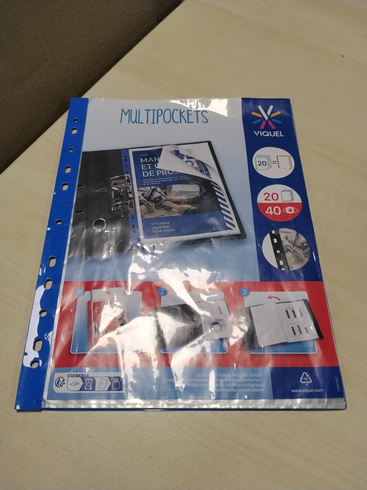 310580 - VIQUEL Xhepa të shpuar të lidhur për dosje A4 - Blu