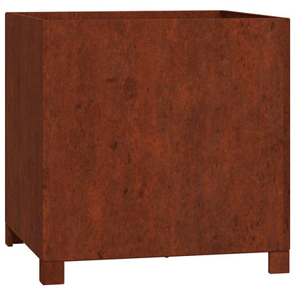 244765 - vidaXL Vazo metalike me Këmbë, i ndryshkur 50x50x50 cm, Çelik Corten
