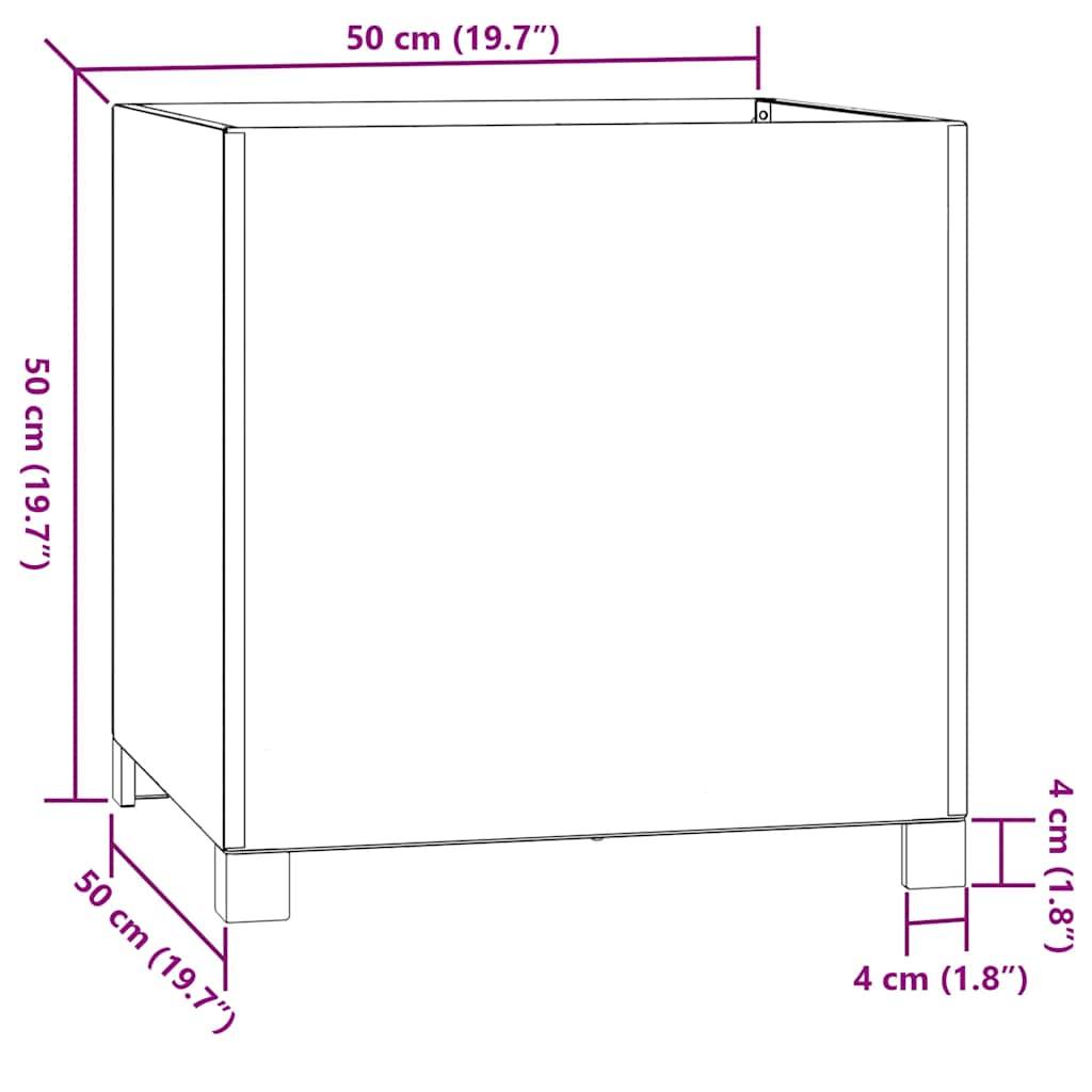 244765 - vidaXL Vazo metalike me Këmbë, i ndryshkur 50x50x50 cm, Çelik Corten
