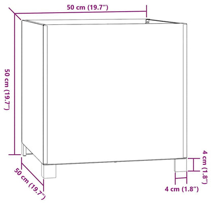 244765 - vidaXL Vazo metalike me Këmbë, i ndryshkur 50x50x50 cm, Çelik Corten