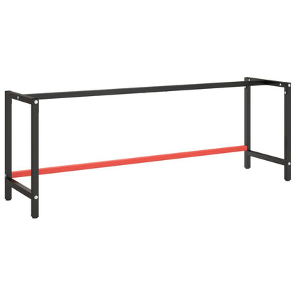 244616 - Kornizë  Metalike Tavoline Pune vidaXL, E Zezë dhe E Kuqe ,220x57x79cm