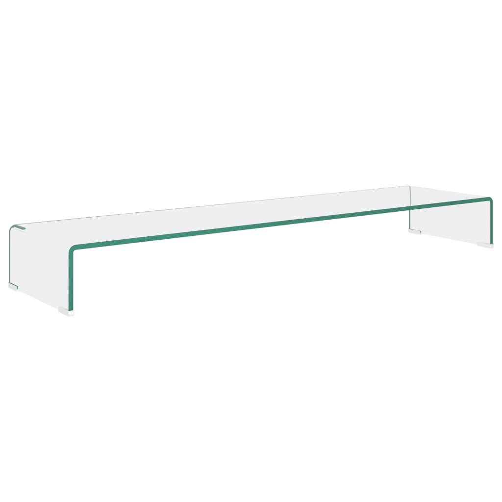 244732 - vidaXL Mbështetëse TV / Monitori prej Xhami Transparente 120x30x1,3 cm