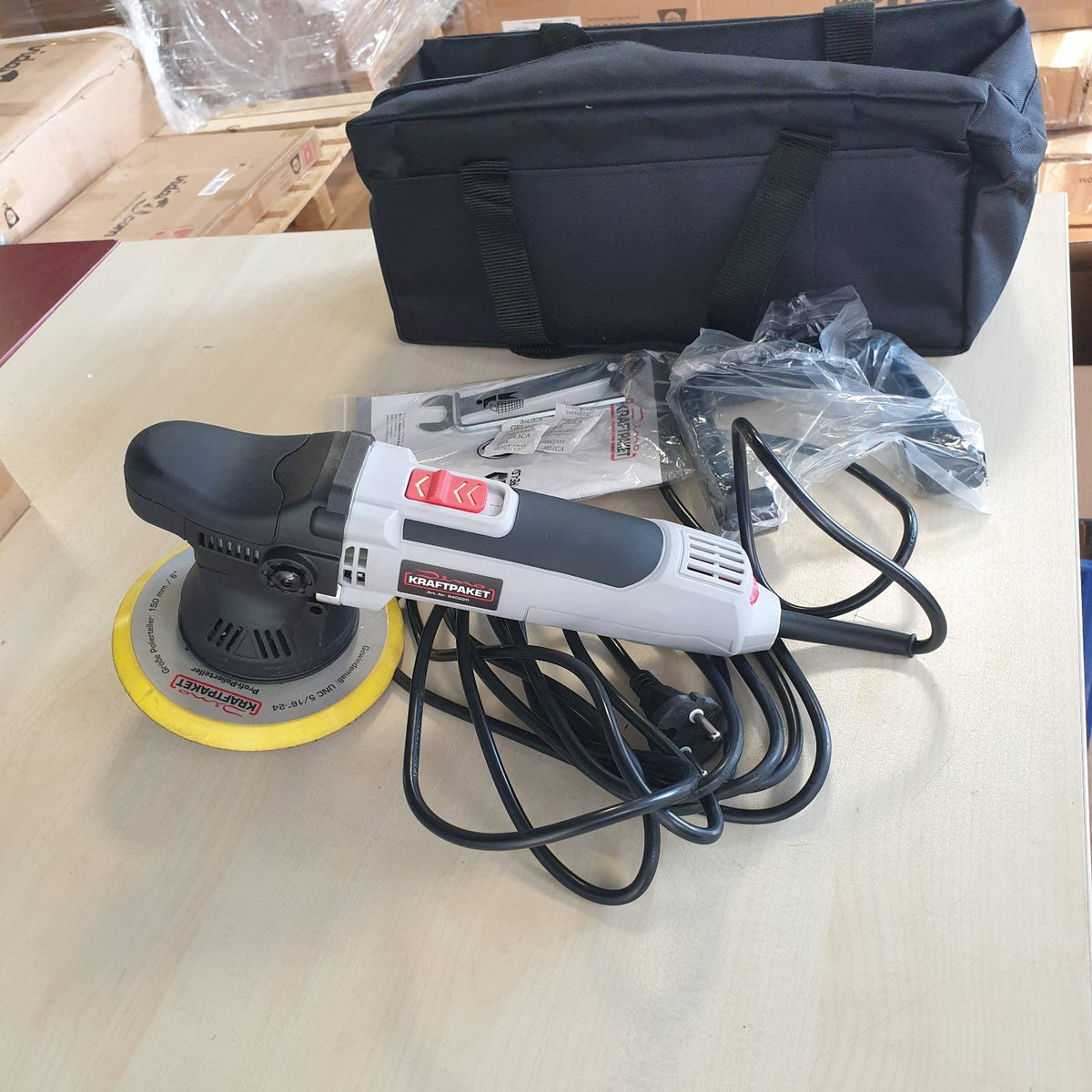 312595 - DINO KRAFTPAKET Llustrues Ekscentrik Makinash L-HUB 9 mm, 650 Vat, me Sfungjer Llustrues