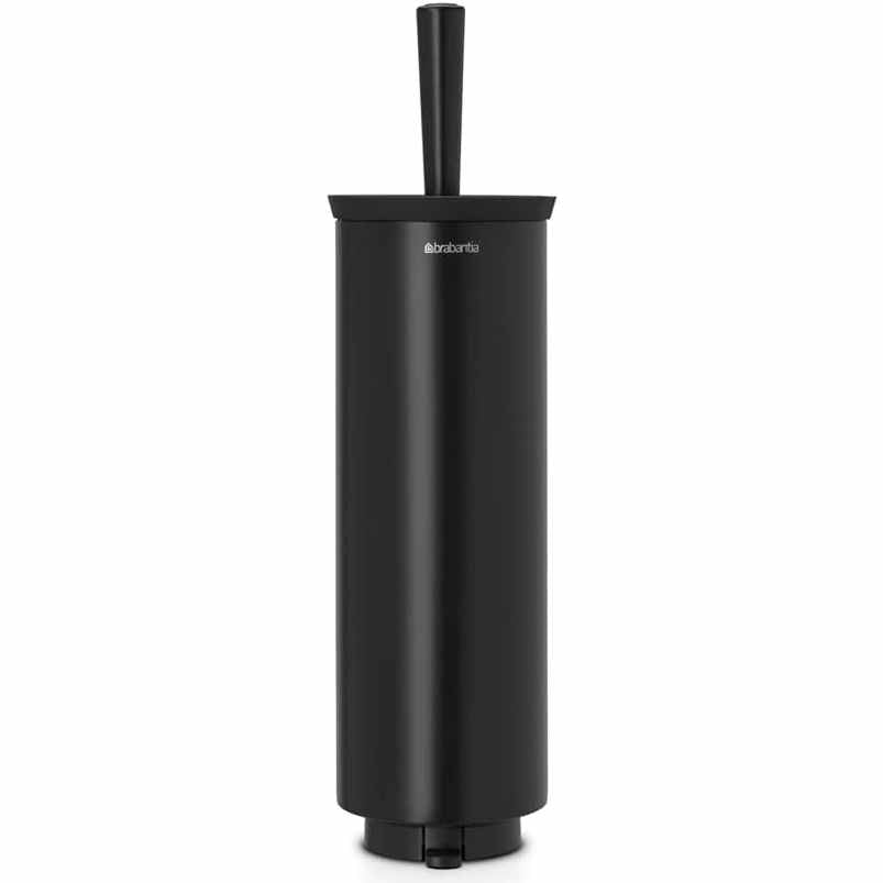213225 - BRABANTIA Mbajtëse për furça tualeti për banjo, e zezë mat