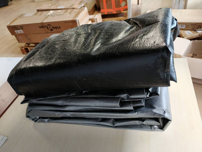 313400 - VOUNOT Mbulesë mbrojtëse prej polietileni 240g/m2 - Mushama ultra e fortë dhe e qëndrueshme e papërshkueshme nga uji - e veshur në të dyja anët me vrima alumini - Mbulesë për kopsht, pishinë 3x4m