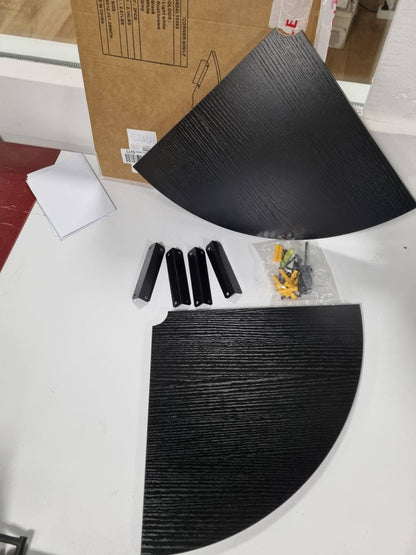 313823 - JJL Raft Muri Qoshe 30cm, 2 nivele, Druri i Zi me vrima për kabllo
