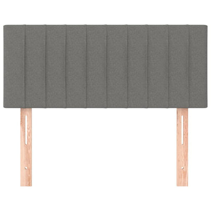 280290 - vidaXL Kokë krevati Gri e Errët 100x5x78/88 cm Pëlhurë