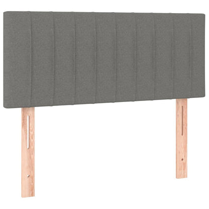 280290 - vidaXL Kokë krevati Gri e Errët 100x5x78/88 cm Pëlhurë
