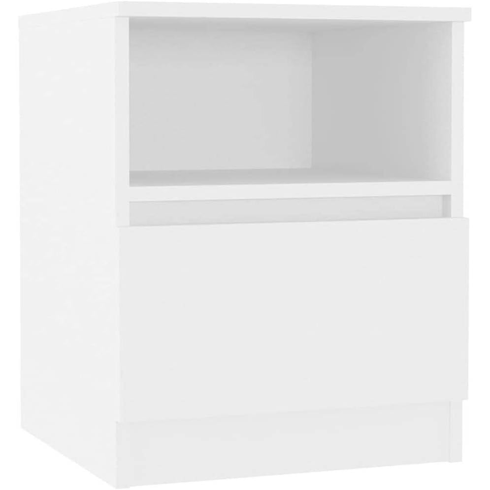 244614 - vidaXL Dollap Shtrati, Komodinë, Dru i Inxhinierizuar i Bardhë 40 x 40 x 50