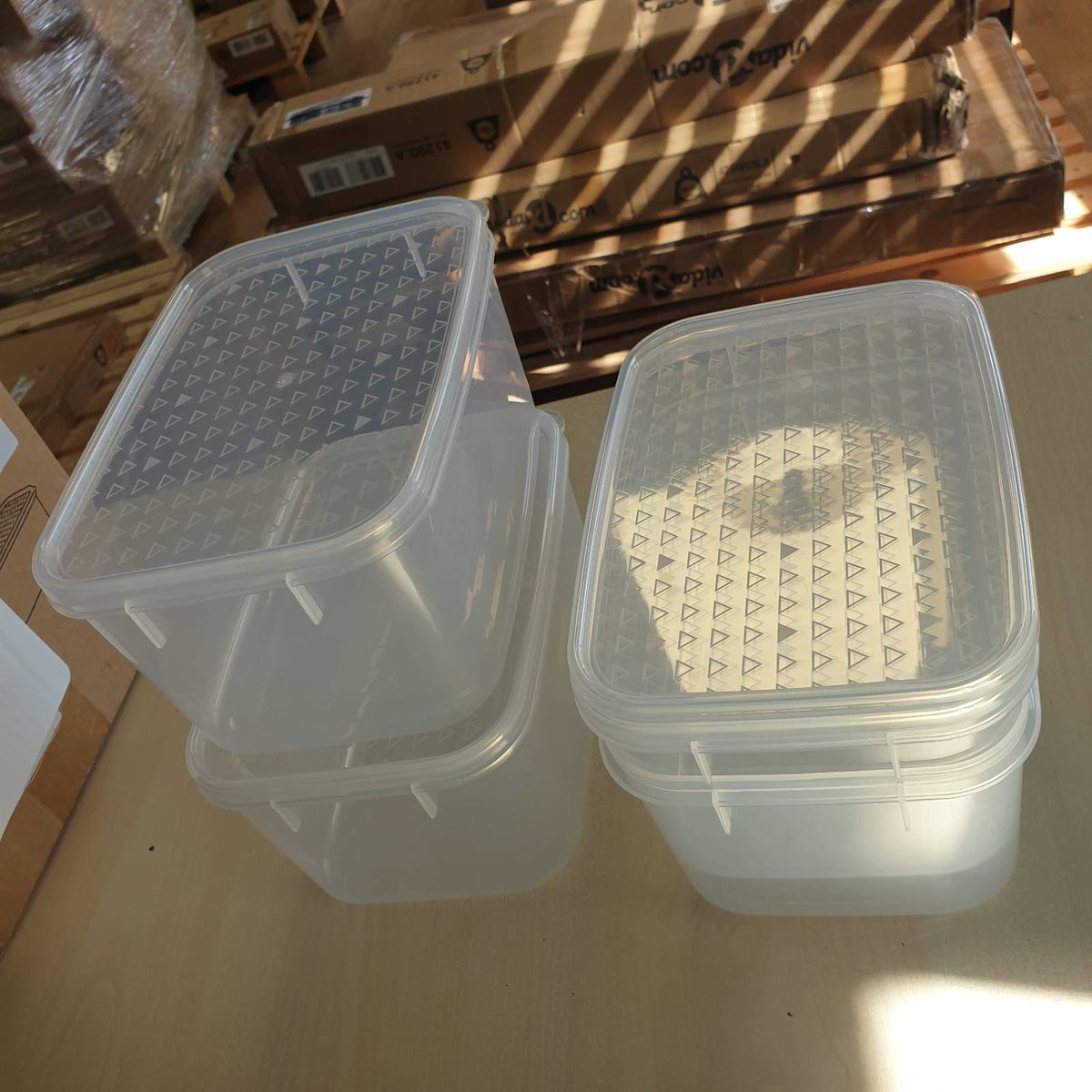 314632 - CETOMO 2.2L*4 Ena për Ngrirje dhe Ruajtje Ushqimi, Enë Frigoriferike me Kapakë, të Përshtatshme për Ngrirje, Frigorifer dhe Mikrovalë, Plastikë pa BPA, Transparente, 2.2L - Set me 4