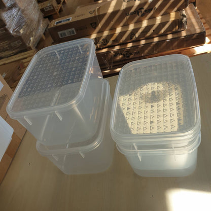 314632 - CETOMO 2.2L*4 Ena për Ngrirje dhe Ruajtje Ushqimi, Enë Frigoriferike me Kapakë, të Përshtatshme për Ngrirje, Frigorifer dhe Mikrovalë, Plastikë pa BPA, Transparente, 2.2L - Set me 4