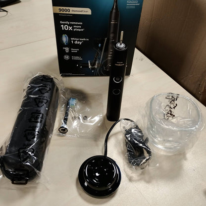315163 - urçë dhëmbësh elektrike Sonicare DiamondClean 9000, HX9911/09, sensor presioni, 4 mënyra pastrimi, 3 nivele intensiteti, xham karikimi, kuti udhëtimi USB, e zezë