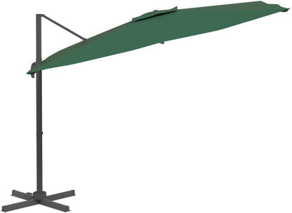 244442 - vidaXL Ombrellë Cantilever e Gjelbër 400x300 cm – Alumini, Mekanizëm me Manivelë