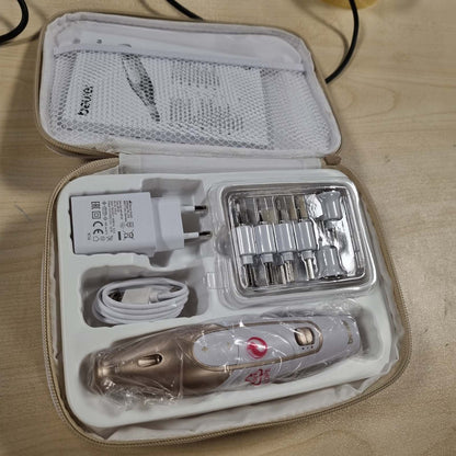 315652 - BEURER Set Manikyr/Pedikyr MP 64 - Set Elektrik për Kujdesin e Thonjve, 10 Shtojca, me Dritë LED, me Bateri të Rikarikueshme