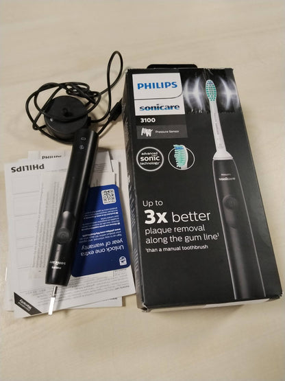 315842 - PHILIPS Furçë dhëmbësh elektrike Sonicare 3100, Kontroll presioni, Kohëmatës, e zezë, HX3671/14