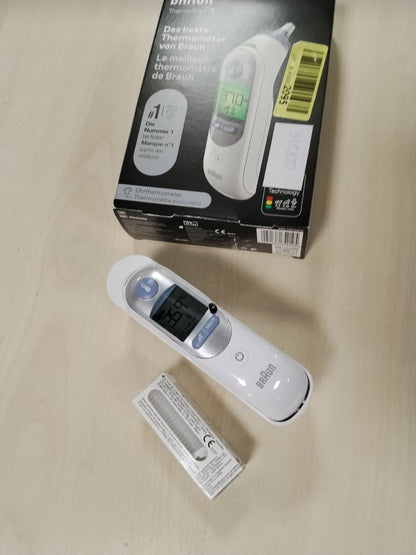 315970 - BRAUN Termometër Veshi ThermoScan 7 BRAIRT6520, I Bardhë, Pesha 0.1 kg, Material Plastike, Saktësia ±0.1°C