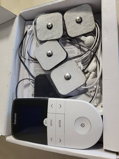 316001 - BEURER EM 49 Digital TENS/EMS, pajisje elektroterapie 3-në-1, përfshin 4 elektroda