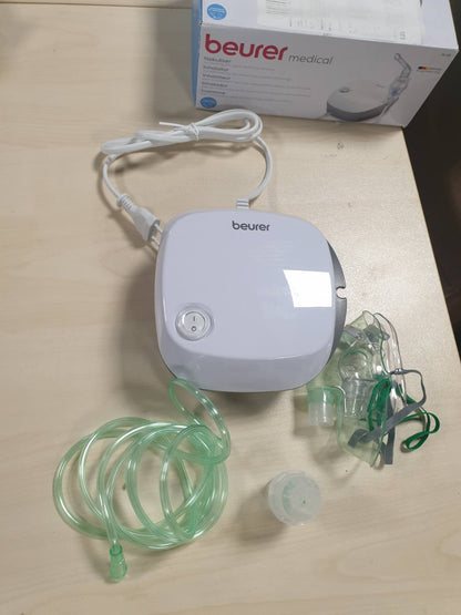 316017 - BEURER Inhalator IH 18, pajisje thithjeje për ftohjet dhe sëmundjet e frymëmarrjes, për nebulizimin e ilaçeve, dizajn i bardhë, kompakt