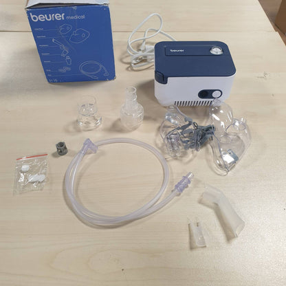 316072 - BEURER Inhalator IH 16 (pajisje inhalimi për fëmijë dhe të rritur, për ftohjet dhe sëmundjet respiratore, dizajn kompakt, blu/e bardhë)