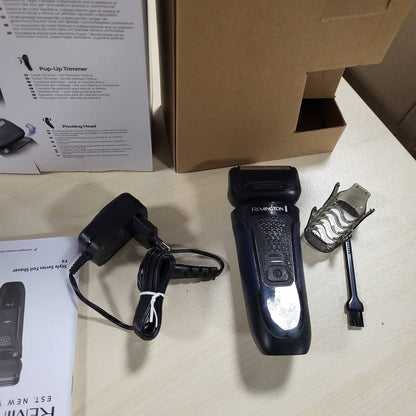 316115 - REMINGTON Makinë rroje elektrike, e lagur dhe e thatë, 100% e papërshkueshme nga uji, Makinë rroje me fletë metalike F4, Shkurtues detajesh komod, Shtojcë stiluese mjekre 3-ditore, Kapak mbrojtës F4002