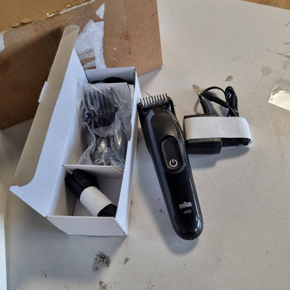 316161 - BRAUN Makinë prerëse Multigroom All-in-One Seria 3 AIO3545, e zezë, 8-në-1, 14 gjatësi, bateri 50 minuta
