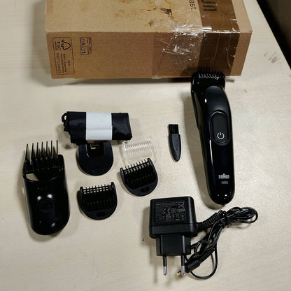 316166 - BRAUN - Makinë prerëse Multigroom All-in-One Seria 3, 8-në-1 AIO3545, e zezë, 14 gjatësi, bateri 50 minuta