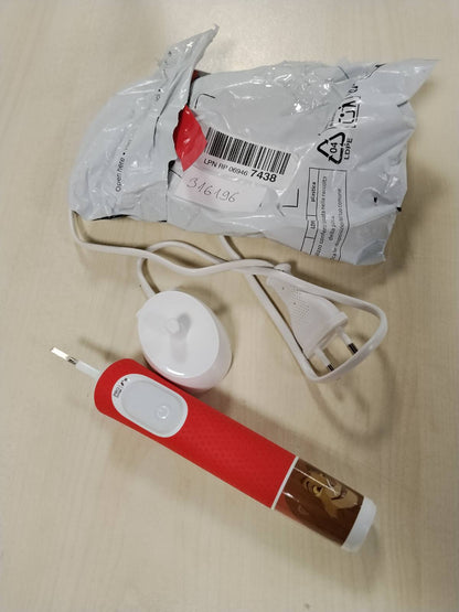 316196 - ORAL-B Furçë dhëmbësh elektrike Pro Kids Lion King për fëmijë me 1 kokë furçe, e bardhë/e kuqe, përfshirë çantën e udhëtimit