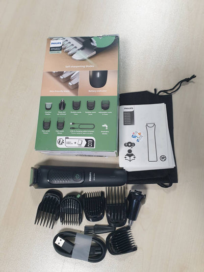 316212 - PHILIPS Makinë prerëse gjithçka-në-një Multigroom Series 3000, 7 aksesorë, MG3930/15, tehe vetë-mprehëse, 10 gjatësi prerjeje
