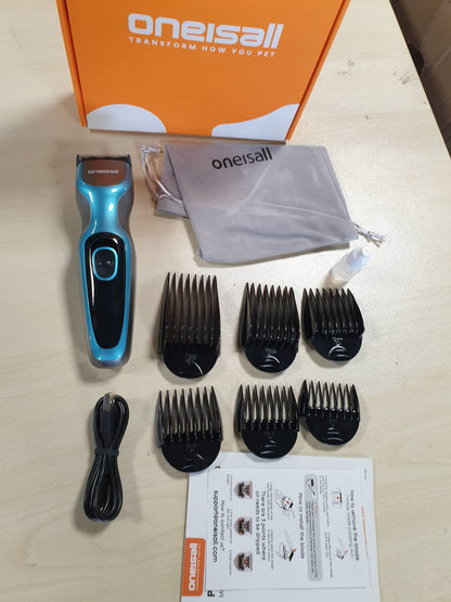 316251 - ONEISALL Makinë prerëse e heshtur për qen, 7000 RPM, elektrike, për kafshë shtëpiake, e përshtatshme për qime të trasha/mat
