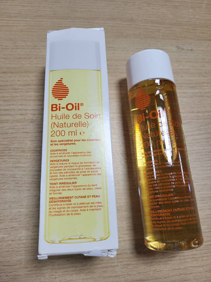 316328 - BI-OIL Vaj Natyral për Kujdesin e Lëkurës - Kujdes i specializuar për strijat, plagët, lëkurën e thatë dhe tonin e pabarabartë të lëkurës - Formulë 100% natyrale - Ideale gjatë shtatzënisë - 1 x 200 ml