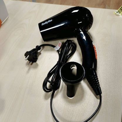 316685 - BABYLISS Tharëse flokësh për udhëtim, 2000W, tension universal, 2 cilësime temperature/shpejtësie, e zezë/portokalli, 5334E