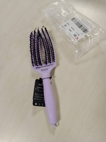 316705 - OLIVIA GARDEN Iconic Furçë për Fingerbrush - Mesatare - Ngjyrë Livandoje - Qime Derri të Egër dhe Najlon